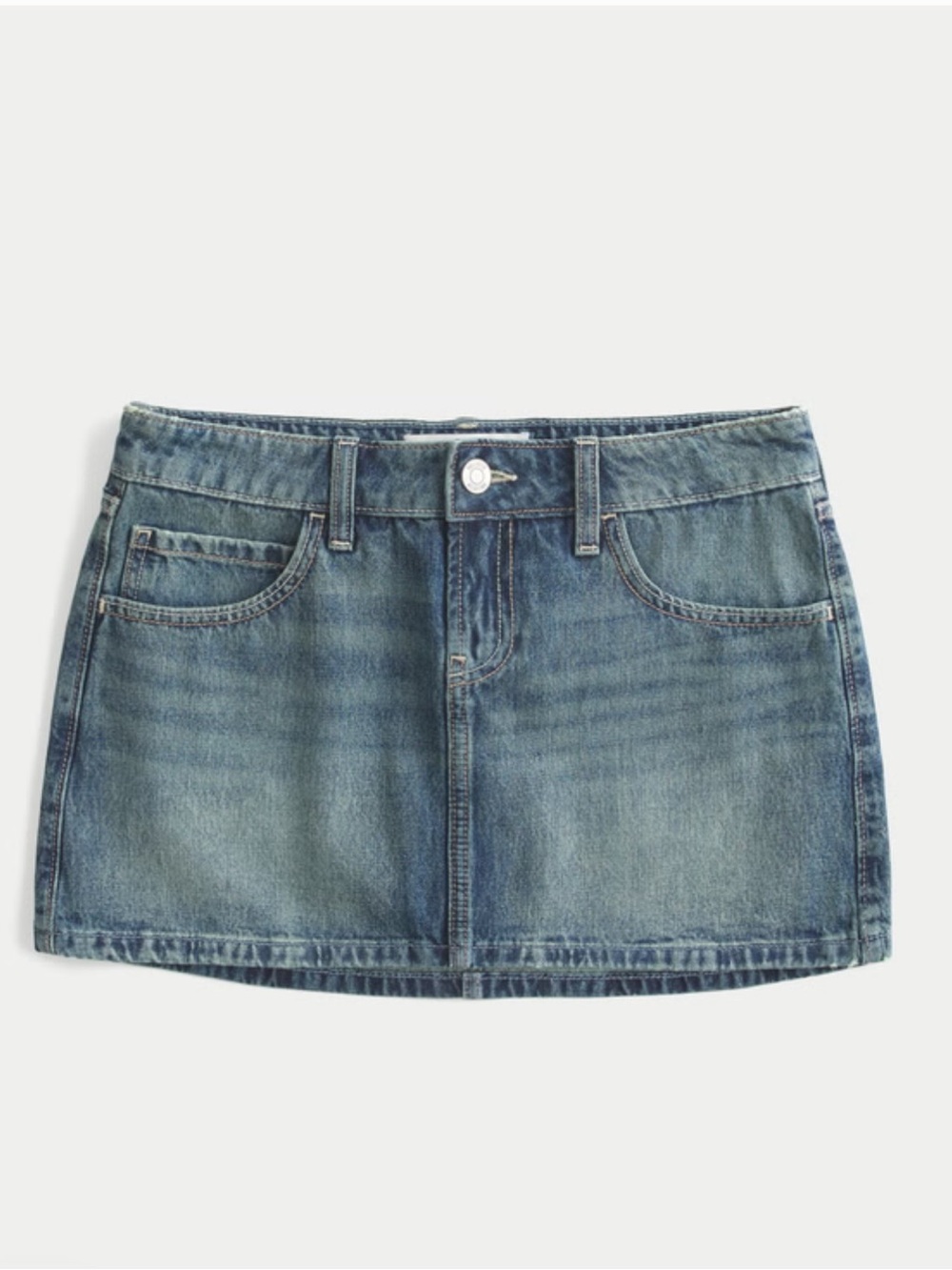 Hollister Low Rise Denim Mini Skirt Skort